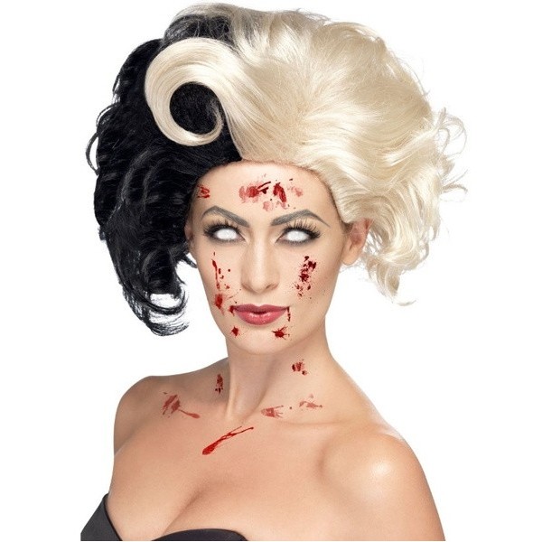 Peluca  mujer Zombie negra y rubia