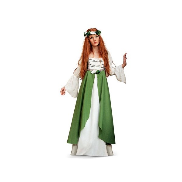 Disfraz Clarisa Medieval verde mujer