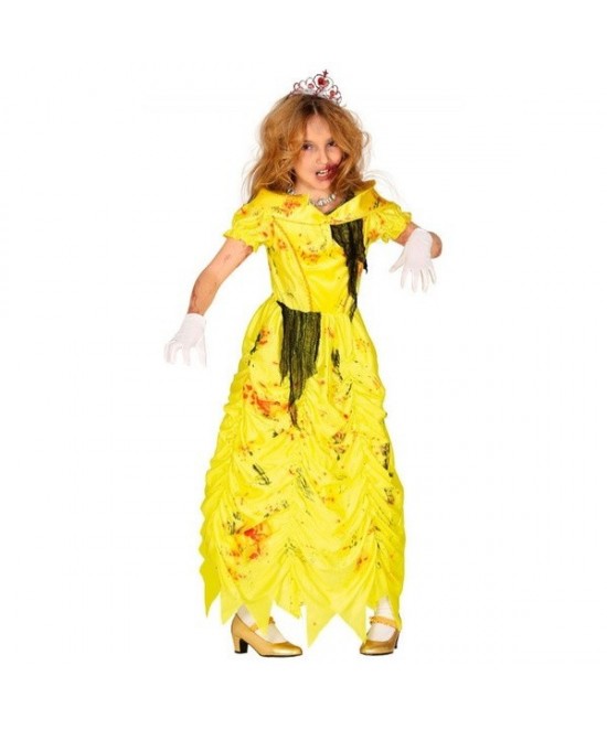 Disfraz Princesa amarilla zombie niña