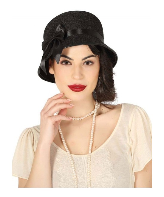 Sombrero negro Dama años 20