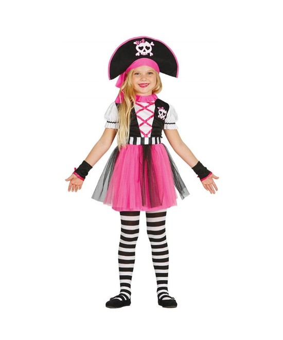 Disfraz Pirata rosa para niña