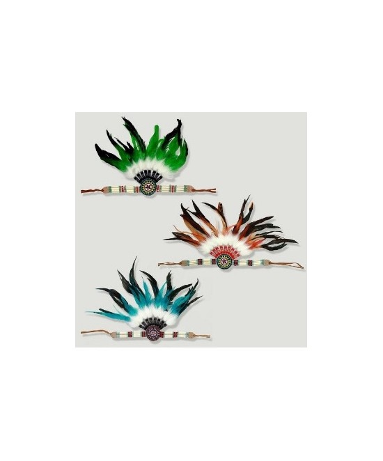 Diadema Indio con plumas 30x30cm luxe