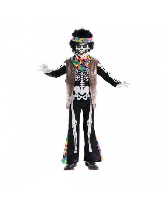 Disfraz de Esqueleto Hippie para niño