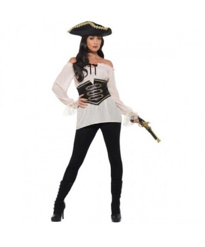 Camisa Pirata Blanca con Encaje mujer