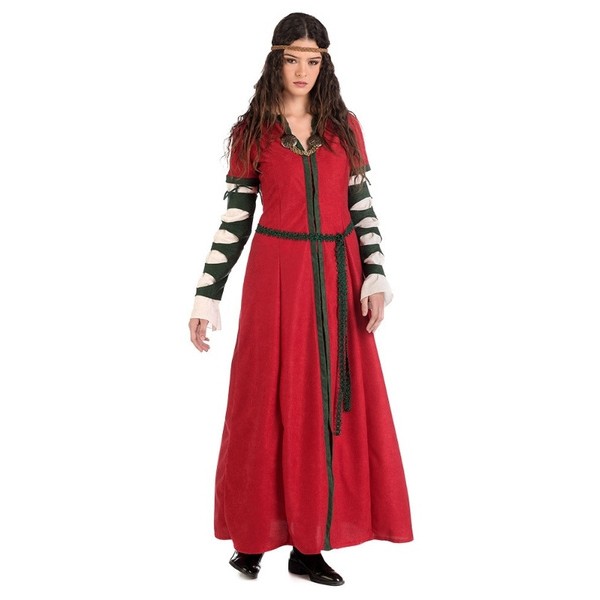 Disfraz medieval para mujer fucsia y rosa 