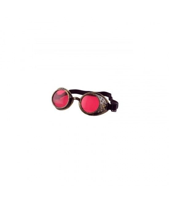 Gafas Steampunk cristal rojo 5cm