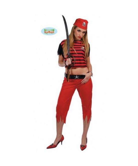 Disfraz Pirata Rojo chica