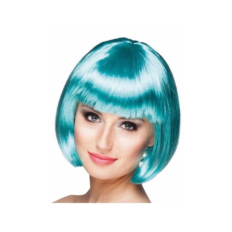 Peluca Cabaret azul turquesa