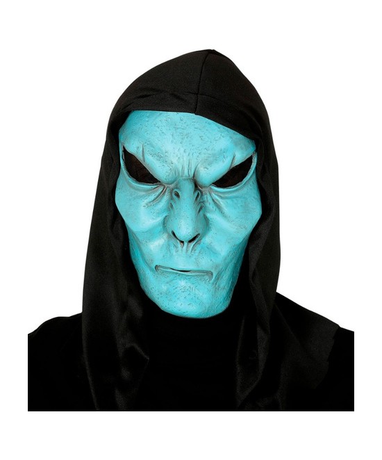 Máscara monstruo azul capucha pvc
