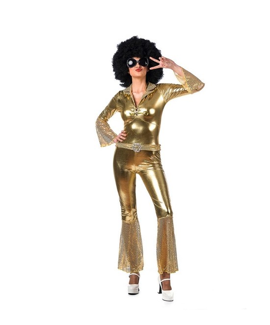 Disfraz Diva disco oro para mujer