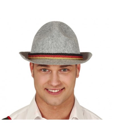 Sombrero fieltro gris tirolés adulto