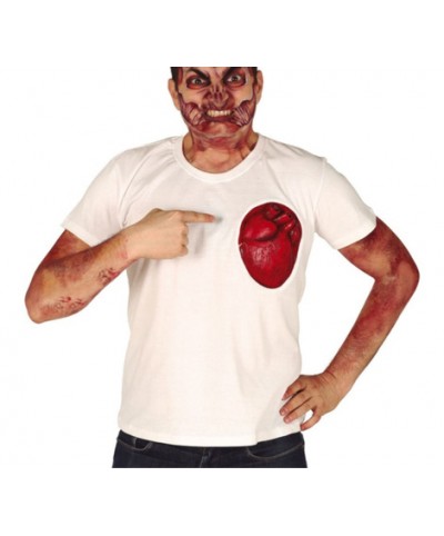 Camiseta con corazón de látex adulto