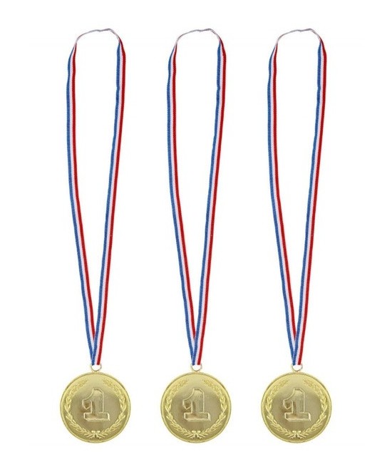 Set de 3 medallas doradas