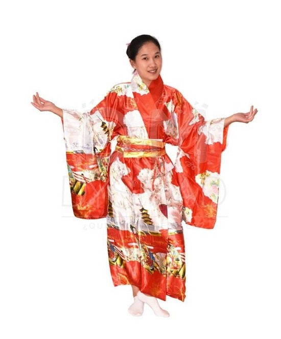 Kimono para mujer rojo o...