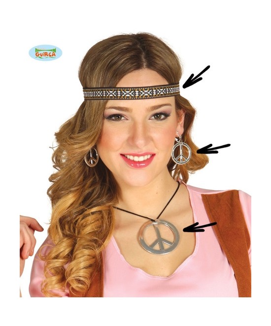 Conjunto Hippie: Pendientes+collar+cinta