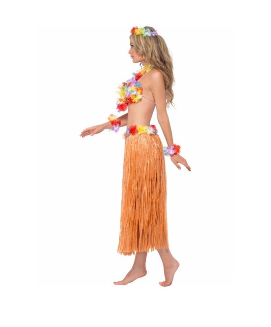 Falda Hawaiana larga color Paja