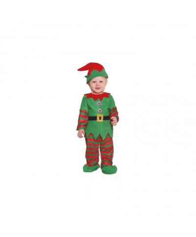 Disfraz Elfo verde rayas rojas bebés