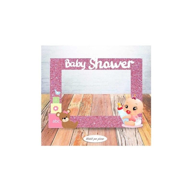 Marco 80x60 Baby Shower colores surt.