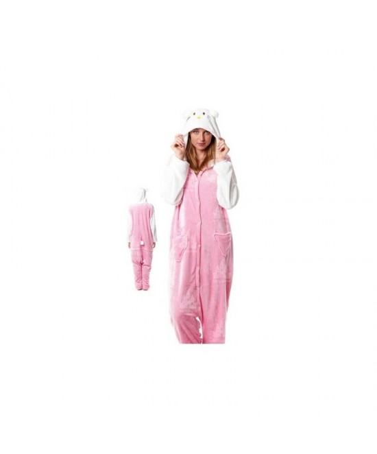 Disfraz pijama Gata rosa mujer