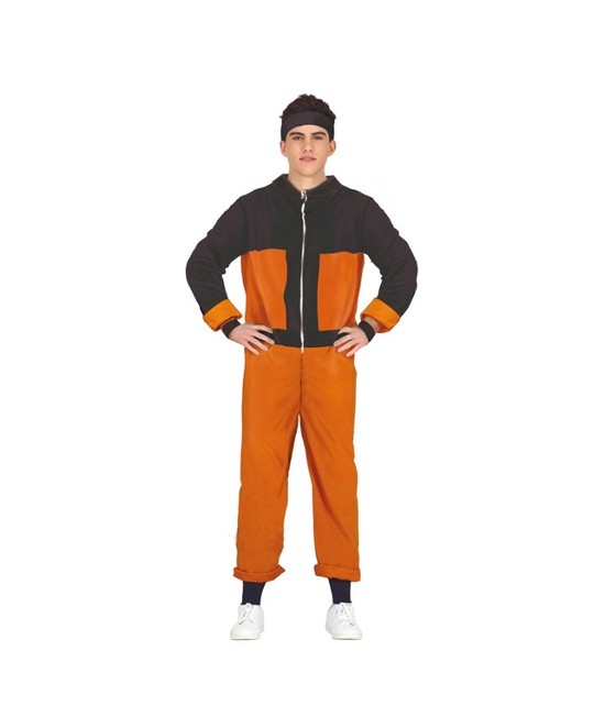 Disfraz Ninja naranja/negro juvenil