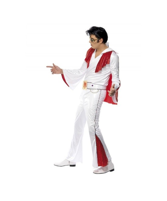 Disfraz Elvis Blanco y Rojo adulto delux