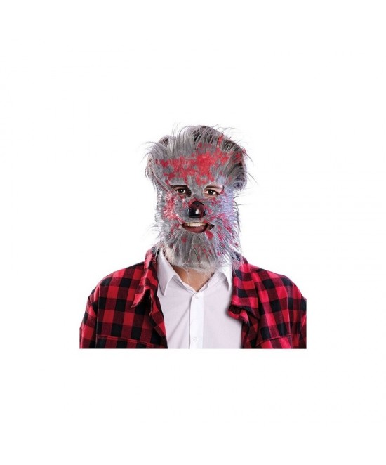 Máscara hombre lobo gris 26x32 cms