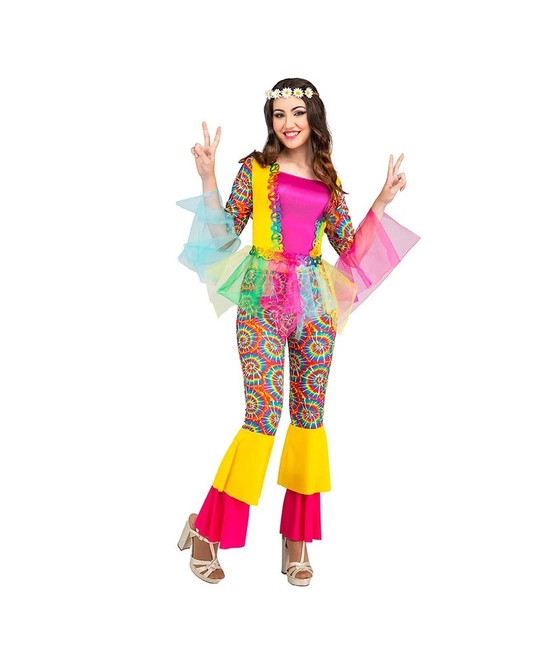 Disfraz Hippie colors para mujer
