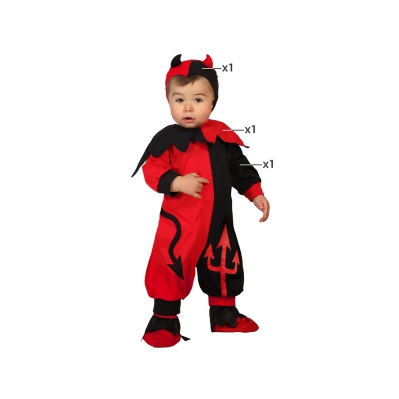 Disfraz Demonio rojo/negro para bebés