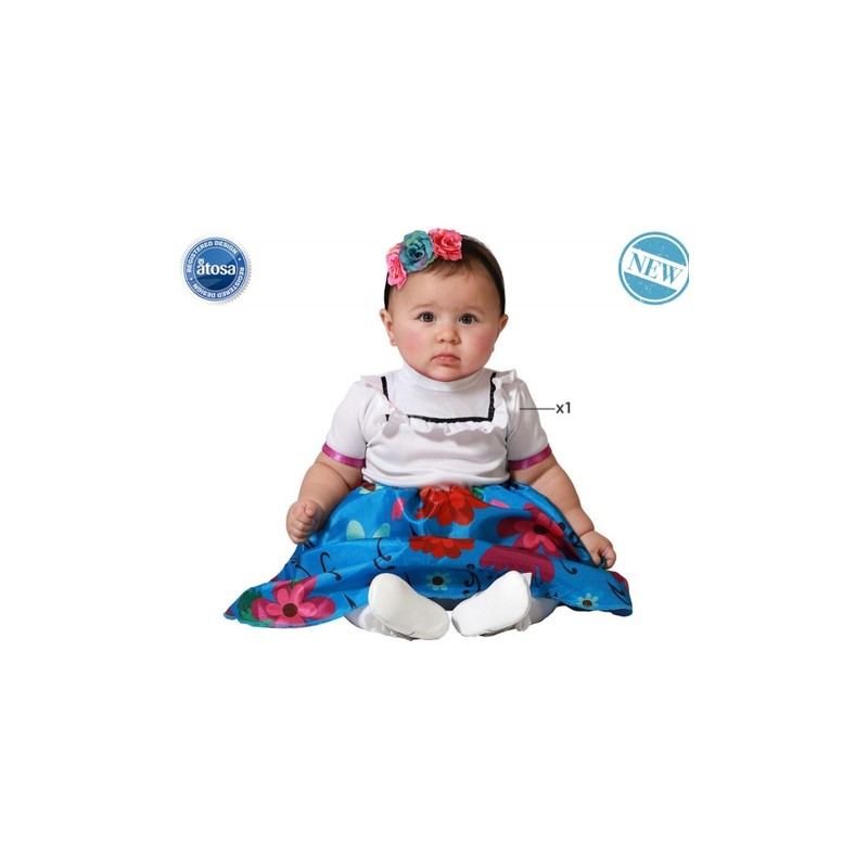 Disfraz Colombiana azul para bebés