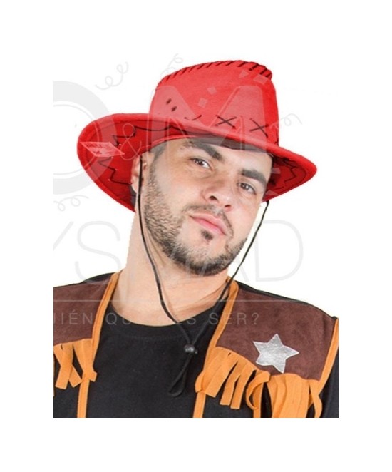 Sombrero cowboy rojo adulto