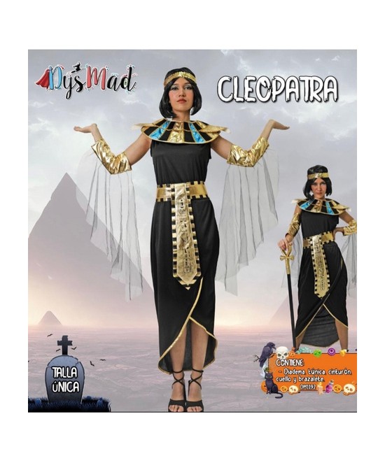 Disfraz Cleopatra negro/dorado mujer