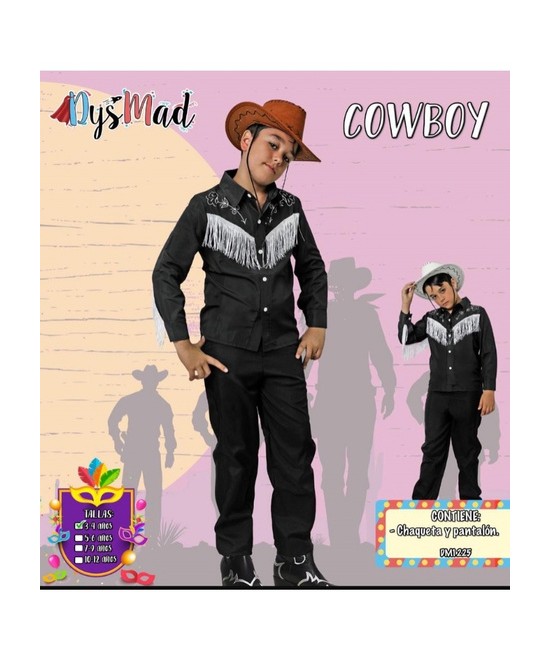 Disfraz Cowboy negro TV infantil