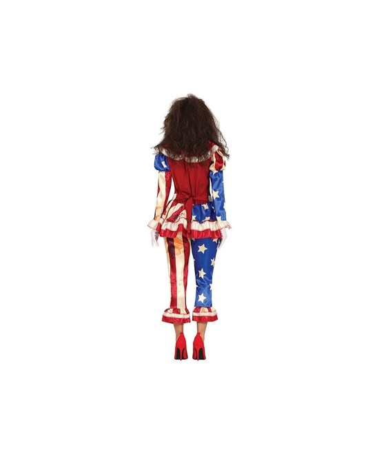 Disfraz Payasa Patriota Americana Mujer