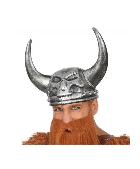 Casco Vikingo adulto plateado