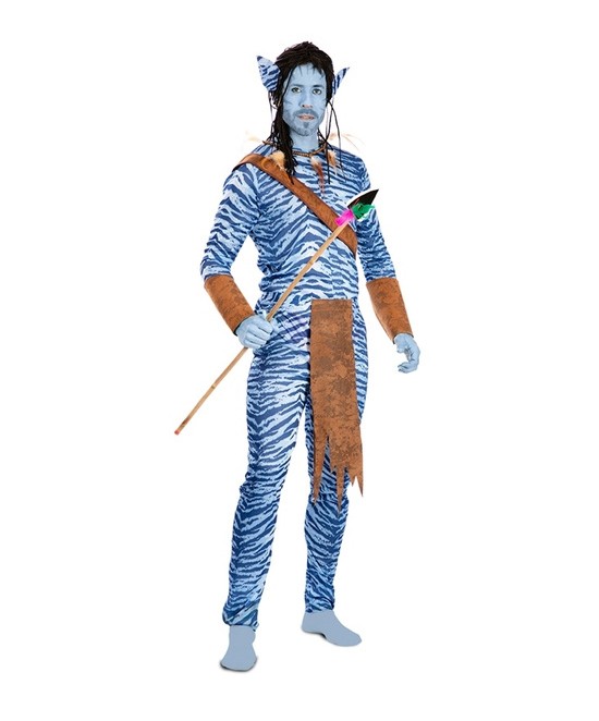 Disfraz Guerrero azul jungla adulto