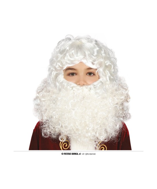 Peluca y barba Papa Noel infantil