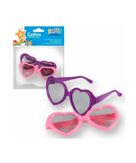 2 gafas corazón -juguete piñatas
