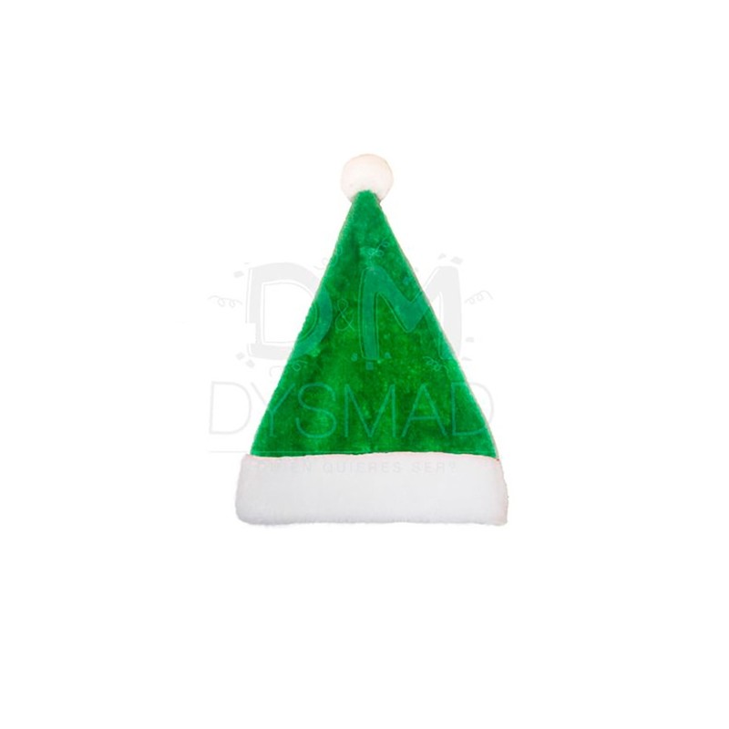 Gorro Papa Noel terciopelo verde