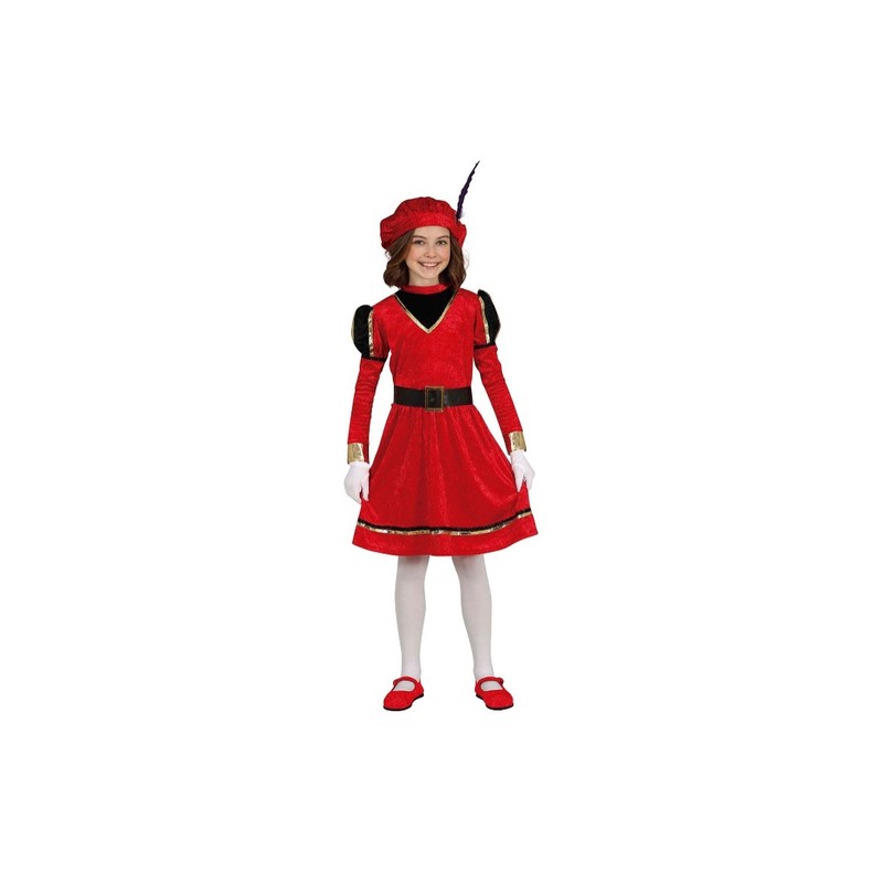 Disfraz Paje vestido rojo infantil