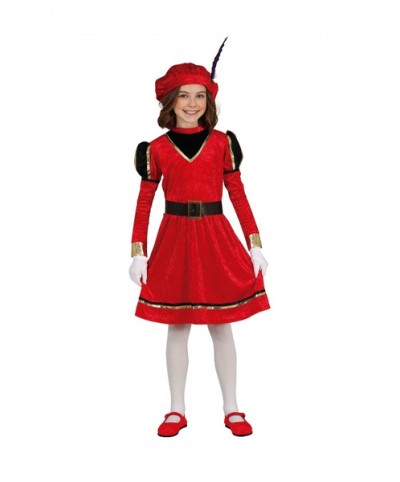 Disfraz Paje vestido rojo infantil