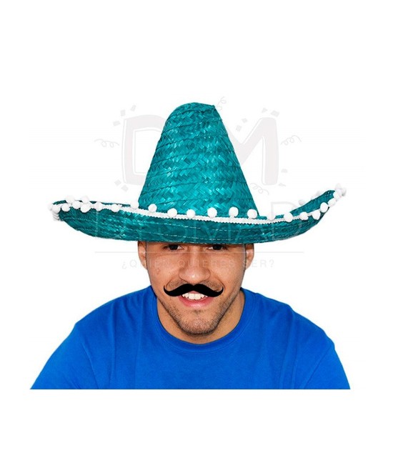 Sombrero mexicano colores con bolas 50cm
