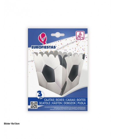Caja Palomitas balones  Futbol 3pcs