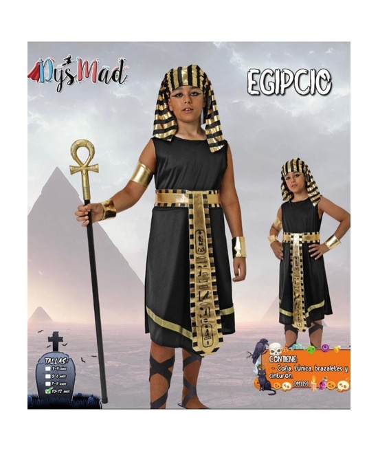 Disfraz Egipcio negro-dorado infantil