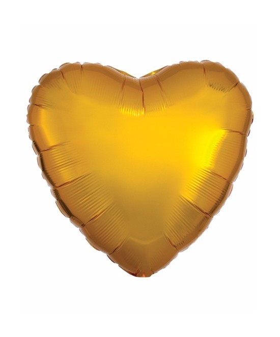 Globo corazón dorado foil 43 cms.