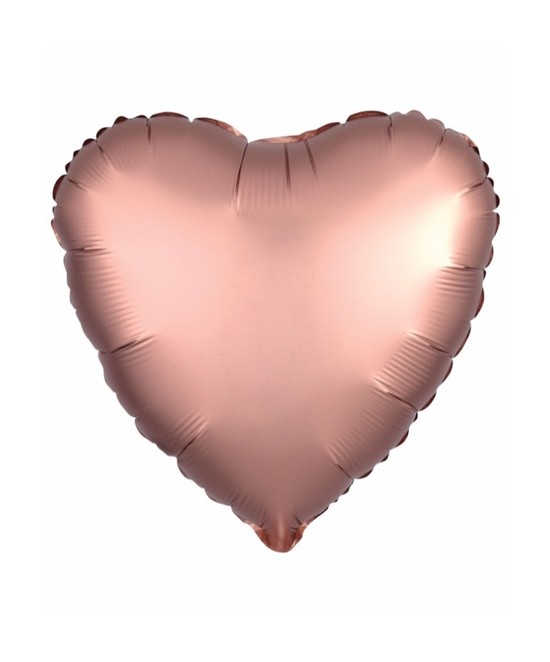 Globo corazón rosa dorado foil 43 cms.