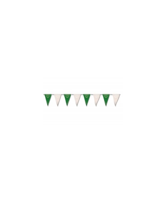 Bandera triángulo plástico verde/blanco