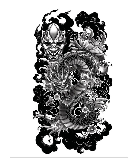 Tatuaje Dragon 14X30 cm