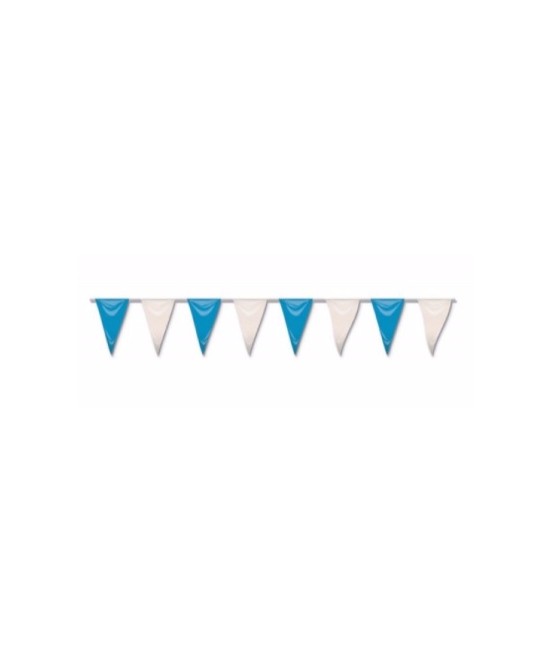Banderas triangulares azul y blanca 50Mt