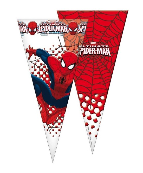 Bolsa Cono Ultimate Spider-man  10 Unid.