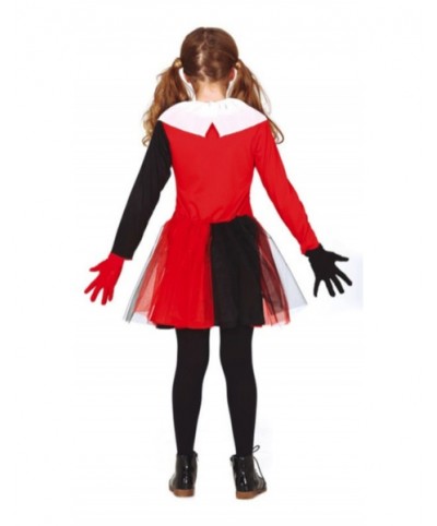Disfraz Arlequin rojo/negro para niña